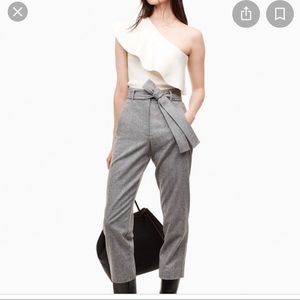 Wilfred tie front pants. Grey tweed. Size 6